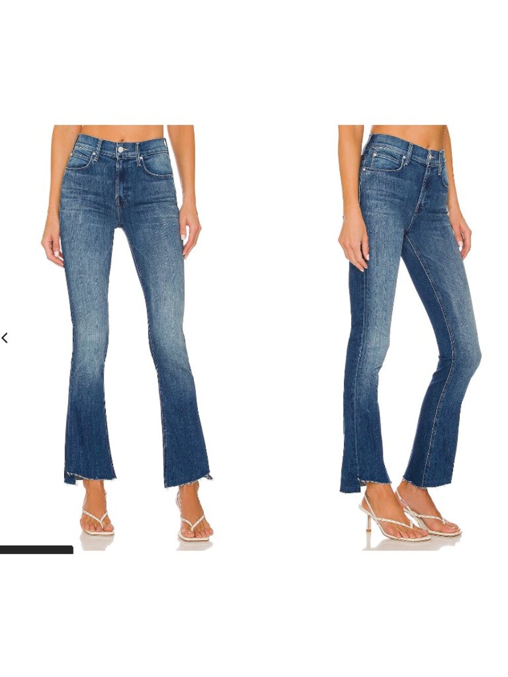 MOTHER Denim The Runaway Step Fray Size 30 Havana Blue Flare Raw Hem Jeans Women